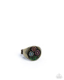 Bouquet Breakthrough - Brass Ring - Paparazzi Accessories Ring Bedazzle Me Pretty Mobile Fashion Boutique