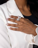 BOW Caution to the Wind - Pink Ring - Paparazzi Accessories Ring Bedazzle Me Pretty Mobile Fashion Boutique