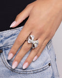 BOW Caution to the Wind - Pink Ring - Paparazzi Accessories Ring Bedazzle Me Pretty Mobile Fashion Boutique
