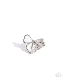 BOW-stopper - White Ring - Paparazzi Accessories Ring Bedazzle Me Pretty Mobile Fashion Boutique
