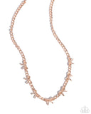 BOW the Knee - Rose Gold Necklace - Paparazzi Accessories Necklace Bedazzle Me Pretty Mobile Fashion Boutique