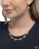 BOW the Knee - Rose Gold Necklace - Paparazzi Accessories Necklace Bedazzle Me Pretty Mobile Fashion Boutique