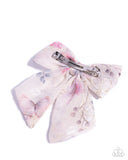 BOW Together - White Hair Clip - Paparazzi Accessories Hair Clip Bedazzle Me Pretty Mobile Fashion Boutique