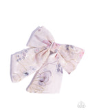BOW Together - White Hair Clip - Paparazzi Accessories Hair Clip Bedazzle Me Pretty Mobile Fashion Boutique