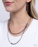 Boxy Brilliance - Black Necklace - Paparazzi Accessories Necklace Bedazzle Me Pretty Mobile Fashion Boutique