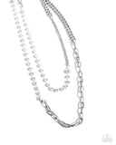 Boxy Brilliance - White Necklace - Paparazzi Accessories Necklace Bedazzle Me Pretty Mobile Fashion Boutique