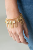 Brag Swag - Gold Bracelet - Paparazzi Accessories Bracelet Bedazzle Me Pretty Mobile Fashion Boutique
