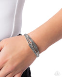 Braided Beginning - Silver Bracelet - Paparazzi Accessories Bracelet Bedazzle Me Pretty Mobile Fashion Boutique