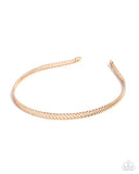 Braided Behavior - Gold Headband - Paparazzi Accessories Bedazzle Me Pretty Mobile Fashion Boutique