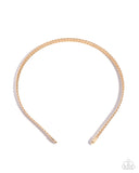 Braided Behavior - Gold Headband - Paparazzi Accessories Bedazzle Me Pretty Mobile Fashion Boutique