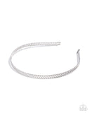 Braided Behavior - Silver Headband - Paparazzi Accessories Bedazzle Me Pretty Mobile Fashion Boutique