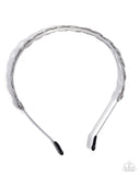 Braided Boarding School - Silver Headband - Paparazzi Accessories Bedazzle Me Pretty Mobile Fashion Boutique
