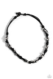 Braided Brawl - Black Necklace - Paparazzi Accessories Necklace Bedazzle Me Pretty Mobile Fashion Boutique