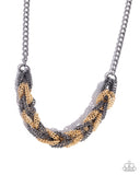 Braided Breakthrough - Black Necklace - Paparazzi Accessories Necklace Bedazzle Me Pretty Mobile Fashion Boutique