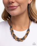 Braided Breakthrough - Black Necklace - Paparazzi Accessories Necklace Bedazzle Me Pretty Mobile Fashion Boutique