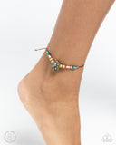 Break the SHELL - Yellow Anklet - Paparazzi Accessories Anklet Bedazzle Me Pretty Mobile Fashion Boutique
