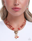 Breathe a Sigh of Relief - Red Necklace - Paparazzi Accessories Necklace Bedazzle Me Pretty Mobile Fashion Boutique