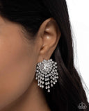 Breathtaking Ballad - White Post Earrings - Paparazzi Accessories Post Earrings Bedazzle Me Pretty Mobile Fashion Boutique