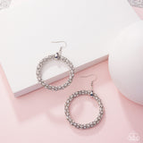 Breathtaking Beacon - White Earrings - Paparazzi Accessories Earrings Bedazzle Me Pretty Mobile Fashion Boutique