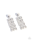 Bridal Beading - White Post Earrings - Paparazzi Accessories Post Earrings Bedazzle Me Pretty Mobile Fashion Boutique