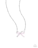 Bridesmaid Bow - Pink Necklace - Paparazzi Accessories Necklace Bedazzle Me Pretty Mobile Fashion Boutique