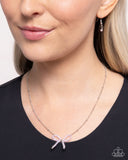 Bridesmaid Bow - Pink Necklace - Paparazzi Accessories Necklace Bedazzle Me Pretty Mobile Fashion Boutique
