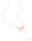 Bridesmaid Bow - Rose Gold Necklace - Paparazzi Accessories Necklace Bedazzle Me Pretty Mobile Fashion Boutique