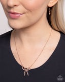 Bridesmaid Bow - Rose Gold Necklace - Paparazzi Accessories Necklace Bedazzle Me Pretty Mobile Fashion Boutique