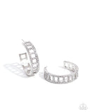 Bridging Brilliance - White Earrings - Paparazzi Accessories Earrings Bedazzle Me Pretty Mobile Fashion Boutique