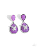 BRIGHT This Sway - Purple Post Earrings - Paparazzi Accessories Post Earrings Bedazzle Me Pretty Mobile Fashion Boutique