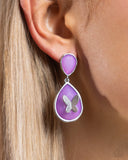 BRIGHT This Sway - Purple Post Earrings - Paparazzi Accessories Post Earrings Bedazzle Me Pretty Mobile Fashion Boutique