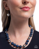 Brilliant Ballroom - Blue Necklace - Paparazzi Accessories Necklace Bedazzle Me Pretty Mobile Fashion Boutique
