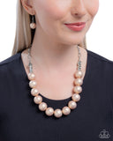 Brushed Backdrop - Brown Necklace - Paparazzi Accessories Necklace Bedazzle Me Pretty Mobile Fashion Boutique