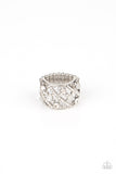 Bubbles for Brunch - White Ring - Paparazzi Accessories Ring Bedazzle Me Pretty Mobile Fashion Boutique