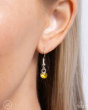 Buckingham Bow - Yellow Necklace - Paparazzi Accessories Necklace Bedazzle Me Pretty Mobile Fashion Boutique
