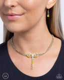 Buckingham Bow - Yellow Necklace - Paparazzi Accessories Necklace Bedazzle Me Pretty Mobile Fashion Boutique