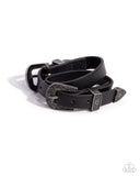 Buckle TOWN - Black Bracelet - Paparazzi Accessories Bracelet Bedazzle Me Pretty Mobile Fashion Boutique