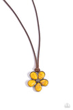 Budding Badlands - Yellow Necklace - Paparazzi Accessories Necklace Bedazzle Me Pretty Mobile Fashion Boutique