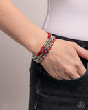Bundle Up - Red Bracelet - Paparazzi Accessories Bracelet Bedazzle Me Pretty Mobile Fashion Boutique