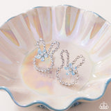 Bunny Backdrop - Blue Post Earrings - Paparazzi Accessories Post Earrings Bedazzle Me Pretty Mobile Fashion Boutique