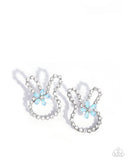 Bunny Backdrop - Blue Post Earrings - Paparazzi Accessories Post Earrings Bedazzle Me Pretty Mobile Fashion Boutique