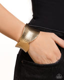 Burnished Balance - Gold Bracelet - Paparazzi Accessories Bracelet Bedazzle Me Pretty Mobile Fashion Boutique