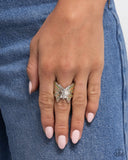 Butterfly Broadcast - Green Ring - Paparazzi Accessories Ring Bedazzle Me Pretty Mobile Fashion Boutique