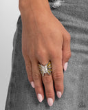 Butterfly Broadcast - Yellow Ring - Paparazzi Accessories Ring Bedazzle Me Pretty Mobile Fashion Boutique