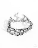 Butterfly Business - Silver Bracelet - Paparazzi Accessories Bracelet Bedazzle Me Pretty Mobile Fashion Boutique