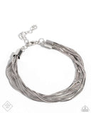 By a Show of STRANDS - Silver Bracelet - Paparazzi Accessories Bracelet Bedazzle Me Pretty Mobile Fashion Boutique