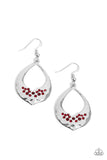 CACHE Reserve - Red Earrings - Paparazzi Accessories Earrings Bedazzle Me Pretty Mobile Fashion Boutique