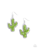 Cactus Catwalk - Green Earrings - Paparazzi Accessories Earrings Bedazzle Me Pretty Mobile Fashion Boutique
