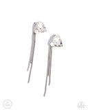 Candescent Class - White Post Earrings - Paparazzi Accessories Post Earrings Bedazzle Me Pretty Mobile Fashion Boutique
