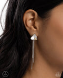 Candescent Class - White Post Earrings - Paparazzi Accessories Post Earrings Bedazzle Me Pretty Mobile Fashion Boutique